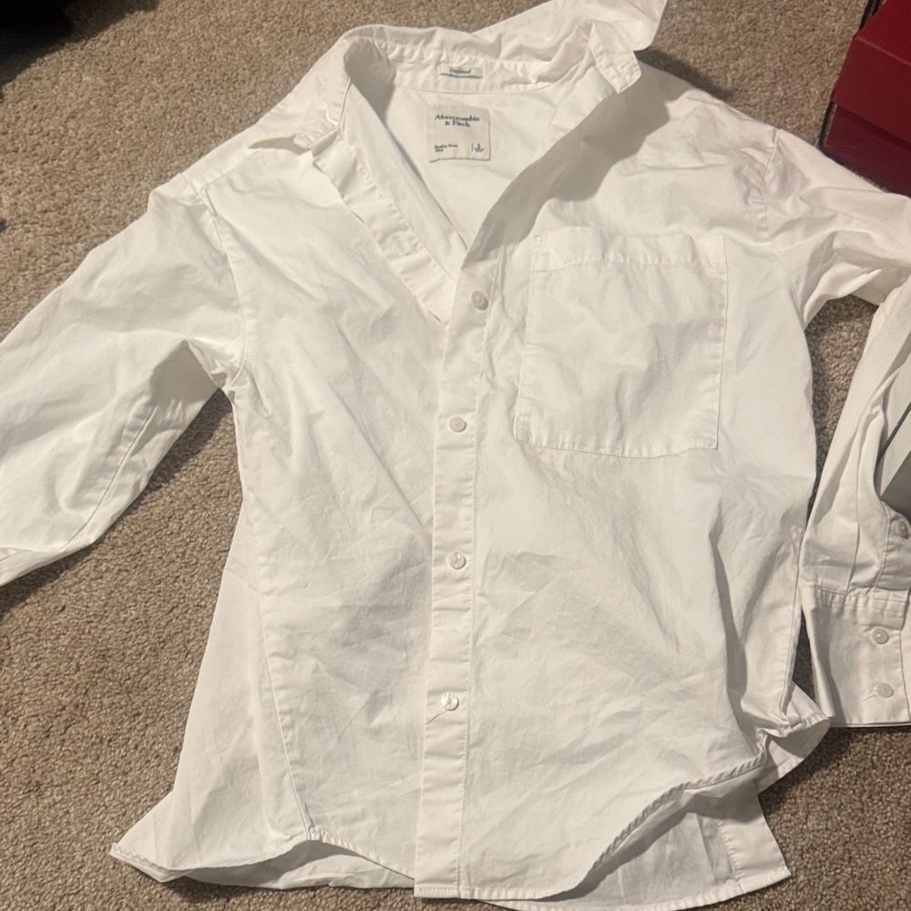 Abercrombie & Fitch Men's Crisp White Casual Shirt